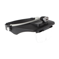 MG81001-A Two Led Lights Analyzer Head Helmet Magnifying Glass Reading Magnifier