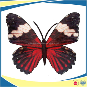 แม่เหล็กติดตู้เย็น,แผ่นปะรูปผีเสื้อพิมพ์แบบระเหิดงานปัก - Product Image 5