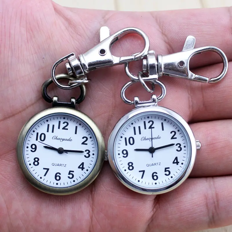 Fob Relógio de Bolso enfermeiros em um Bar com um chaveiro de Prata de Volta Cor Promoção Chaveiro Médico relógio
