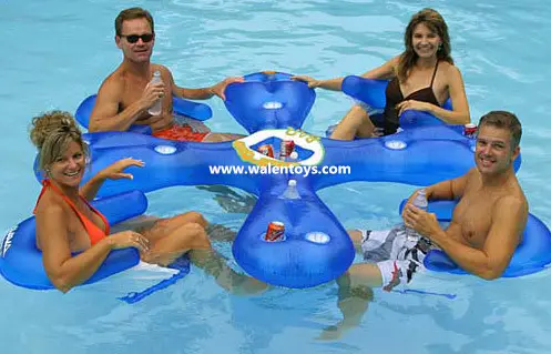 Inflatable Pool Bar Water Float Tube Raft Party Cooler Drinks Sun Seats