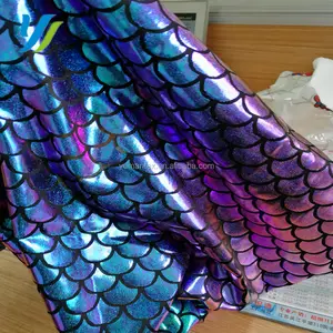 Green fish scale fabric mermaid spandex fabric