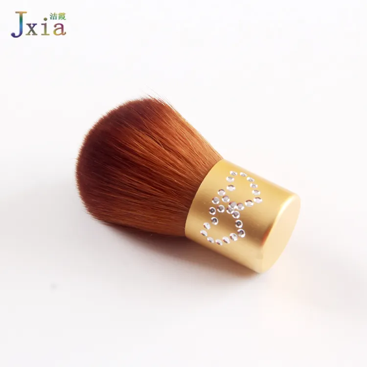 Jiexia oro Metal diseño las mujeres uñas arte belleza brocha Kabuki de limpieza polvo de uñas cepillo
