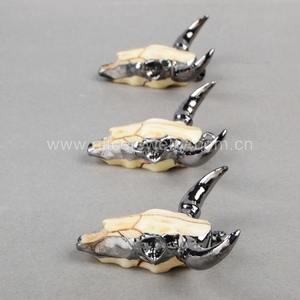 B0842 Longhorn Pendenti in Resina Grandi Bovini Testa Del Cranio Toro Bestiame Pendenti <span class=keywords><strong>con</strong></span> Pistola Nera Ha Placcato - Product Image 5