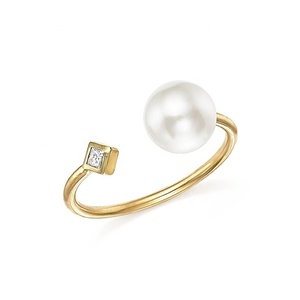 24K Gold Plated Diamond Jewelry Latest <strong>Sterling</strong> <strong>Silver</strong> Pearl <strong>Ring</strong> <strong>Settings</strong> - Product Image 3