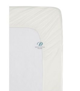 Deeda Factory 50% coton 50% polyester Drap-housse d'hôtel blanc uni <span class=keywords><strong>en</strong></span> vente - Product Image 3