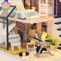 Hongda M041 étoile brillante maison de poupée en bois bricolage maison de poupée miniature Kit de maison de poupée