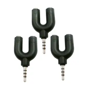 Wholesale 3.5Mm Berbentuk U 1 Di 2 Pemisah Audio untuk Mikrofon Ponsel