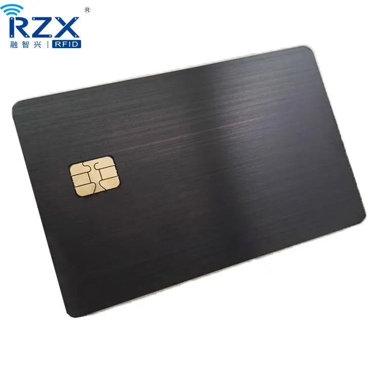 Proximity Smart Contact Rfid Black Steel Metal Sle4442 Chip Card