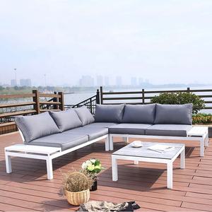 en forma de L moderno barato Patio sofá seccional <span class=keywords><strong>muebles</strong></span> al aire libre jardín aluminio salón esquina sofá conjunto en venta - Product Image 2