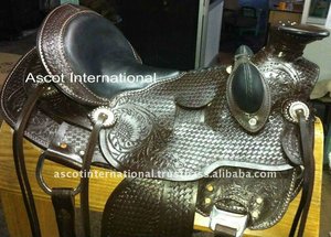 Venta al por mayor Western Leather Saddle Stock Sillín para caballo Hecho a mano accesorios Premium negro - Product Image 2
