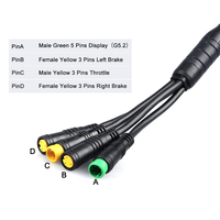 Câble étanche 1T4 pour pièces de vélo électrique, moteur et écran LCD, frein, accélérateur, protocole UART Vastrom 36V/48V/52V