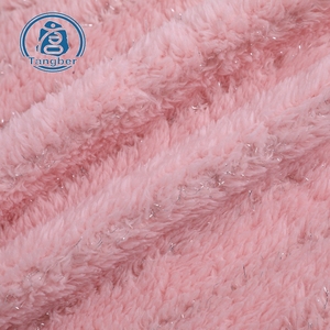Dệt Kim 100 Polyester Hai Bên Sang Trọng Bạc Kim Loại Lrex <span class=keywords><strong>Sherpa</strong></span> Lông Cừu Shu Velveteen Vải - Product Image 5