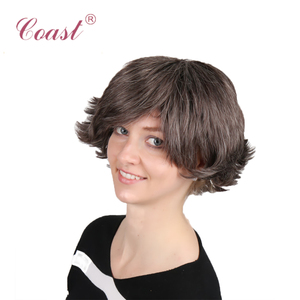 <span class=keywords><strong>Pelucas</strong></span> sintéticas marrones a la moda al por mayor, peluca rizada corta en línea para mujer, gran oferta directa de fábrica - Product Image 2