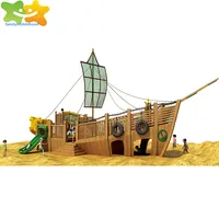 Korsan gemisi çocuklar ahşap slaytlar açık playsets oyun ekipmanları