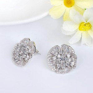 Teemi joyería nupcial de boda de lujo AAA claras Rodio Pendientes del copo de nieve Oro <span class=keywords><strong>Blanco</strong></span> Circonita Diamond Wholesale - Product Image 3