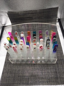Oem dịch vụ Tempered Nail công cụ chăm sóc sơn móng tay tập tin chuyên nghiệp Glass Nail Shining tập tin trong Acrylic hiển thị kệ - Product Image 5
