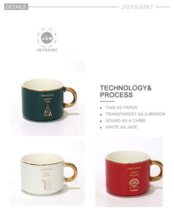 5 oz esmalte regalo borde dorado de té de cerámica café leche taza con mango - Product Image 4