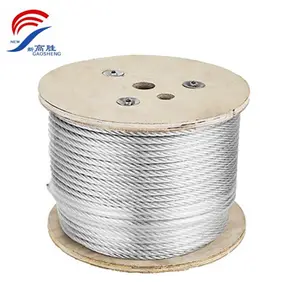 Hot Sale Factory Supply Galvanized Steel Wire Rope 6x19 Fibre Core Cable 3/8