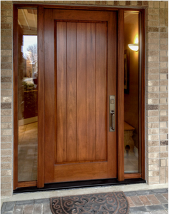 Paneles de <span class=keywords><strong>Puerta</strong></span> de <span class=keywords><strong>Madera</strong></span> y Vidrio Aislantes para Villa con Diseño Elegante y Dos Luces Laterales - Product Image 6