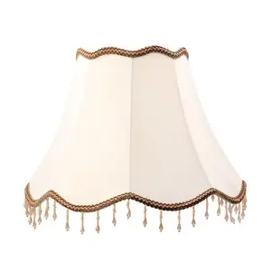 Brons dubbele lamp linnen lamp cover bloem paleis flikkeren lampenkap