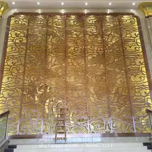 Layar Dekorasi Panel Dinding Hotel Baja Tahan Karat Layar Logam Berlubang Potongan Laser