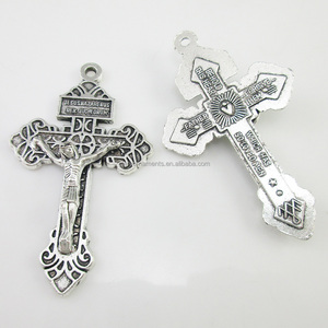 Argento antico Padre Li Perdonano Crocifisso Croce Pendente - Product Image 1