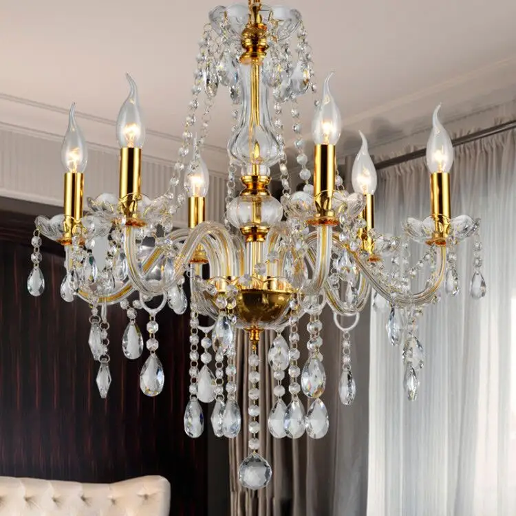 Lustre do império francês do checo moderno luxuoso, personalizado, escadas, lobby, cristal, pendurado, de vidro, luminária, pingente, luz de teto alto