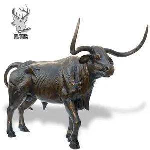 Наружная металлическая латунная Скульптура Быка в натуральную величину Бронзовая статуя быка скульптура для продажи