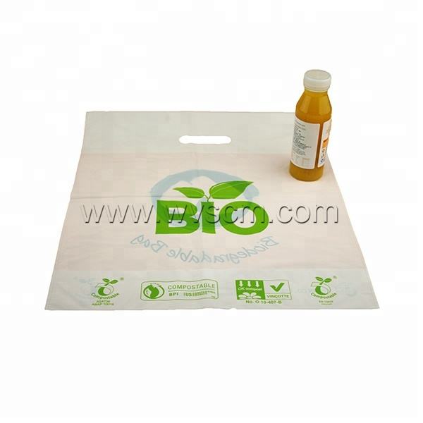 100% OXO Biodegradable Compostable Eco Friendly Plastic D2W EPI Cassava  Corn Starch Die Cut Bags Wholesale