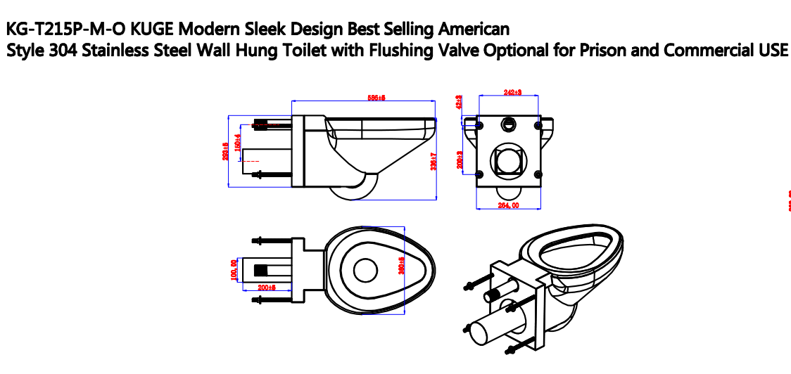 Europe hot sale wall hung toilet 304 stainless steel prison toilet bowl price