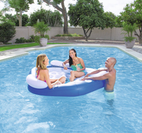 Chaise longue gonflable pour piscine avec porte-gobelet