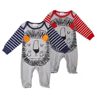 Animal lindo pie mameluco del bebé León de pijamas de manga larga de primavera ropa infantil ropa