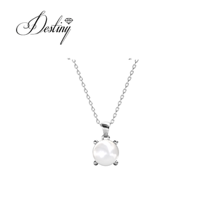 Ultima collana di perle a forma di ragazza impreziosita da <span class=keywords><strong>Swarovski</strong></span> perla argento Sterling/ottone Daisini ciondolo su misura per regalo - Product Image 1