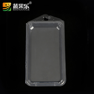 Hộp đựng thảo mộc nhựa hình chữ nhật, cấp thực phẩm, chất liệu PET trong suốt, kiểu vỏ sò, có móc treo - Product Image 1