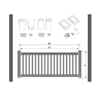 Rampe / Balustrade / Main courante en PVC vinyle de qualité supérieure pour villa, maison, terrasse extérieure, plancher