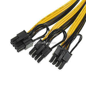 三分支PCIe 6 + 2针公连接器分离器电缆，用于计算机PC电源和图形增强计算机连接 - Product Image 2