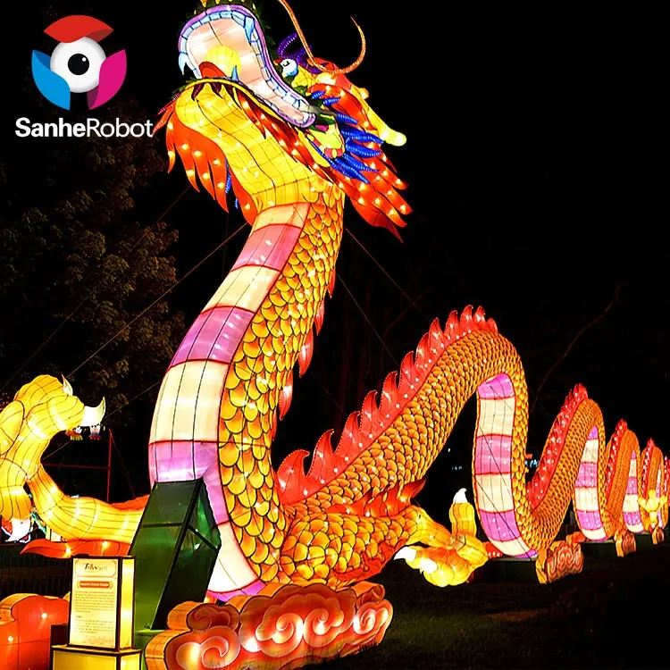 Shopping Mall Celebrate Chinese Style Crafts Big Size Dragon Lantern