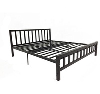 Lit en métal durable avec tube carré Plusieurs tailles Style simple pour la maison Meubles de chambre à coucher DB-903