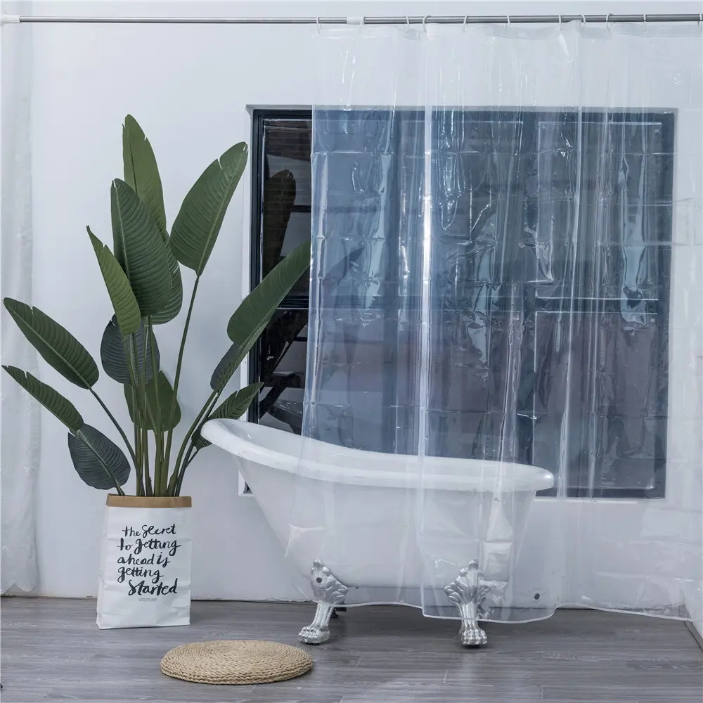 Экологически чистая ПВХ прозрачная виниловая душевая занавеска для ванной комнаты