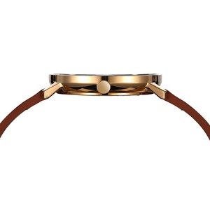 Reloj de Moda Alemán, Diseño Minimalista, Caja de Acero Inoxidable, Movimiento GMT, Cristal de Zafiro, Correa de Cuero Genuino, Resistente al Agua - Product Image 5