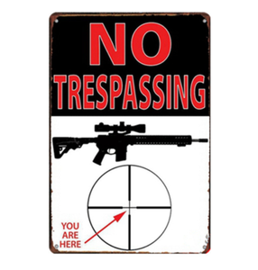 Decorazione murale pericolo nessun trasgredire pistola metallo segni Poster Vintage - Product Image 3