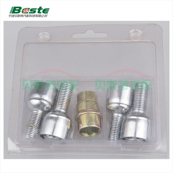 Beste Anti-Theft Steering Wheel Lock Set 4 1, M14x1.5 Thread, 52mm Length - Ningbo BESTE Auto Parts