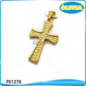 Pray Cruz Colgante De Acero Inoxidable Collar de Oro Colgantes - Product Image 5