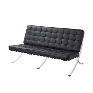 Phong cách mới chất lượng cao thiết kế hiện đại phòng khách kim loại khung luxury da barcelona sofa ghế