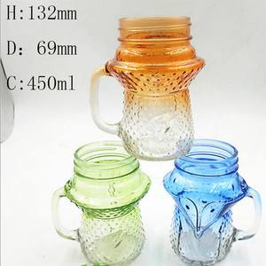 Diseño de <span class=keywords><strong>Moda</strong></span> barato 450 mL forma búho cristal claro Mason Jar - Product Image 2