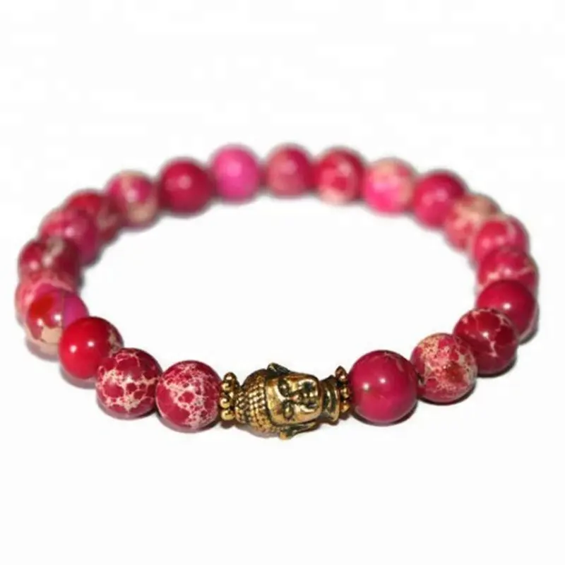 SN1424 Pink Sea Sediment Bracelet Buddha Gift For Her Wrist Bead For Women Birthday Gift Sister Pink Jasper Bracelet