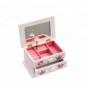 <strong>Girls</strong> White Beautiful Ballet Dance Wooden Music <strong>Jewellery</strong> <strong>Box</strong> - Product Image 1