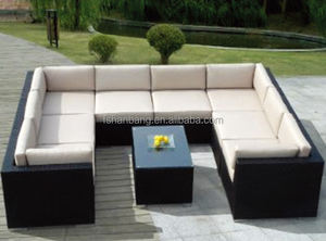 Ensemble <span class=keywords><strong>de</strong></span> <span class=keywords><strong>salon</strong></span> modulaire en rotin noir pour l'extérieur, meubles <span class=keywords><strong>de</strong></span> patio en osier - Product Image 6