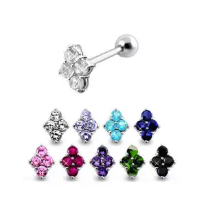 Brincos de piercing Helix moda feminina piercing tragus cartilagem de aço cirúrgico