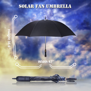 De alta calidad de impresión personalizado agradablemente fresco Anti UV sol <span class=keywords><strong>Spray</strong></span> de agua de energía <span class=keywords><strong>Solar</strong></span> ventilador de refrigeración paraguas con ventilador de brisa - Product Image 5